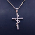 Cross Pendant for Women Girls Rhodium Plated White Gold Religious Pendant Zirconia Cross Jewelry Gifts for Birthday Christmas