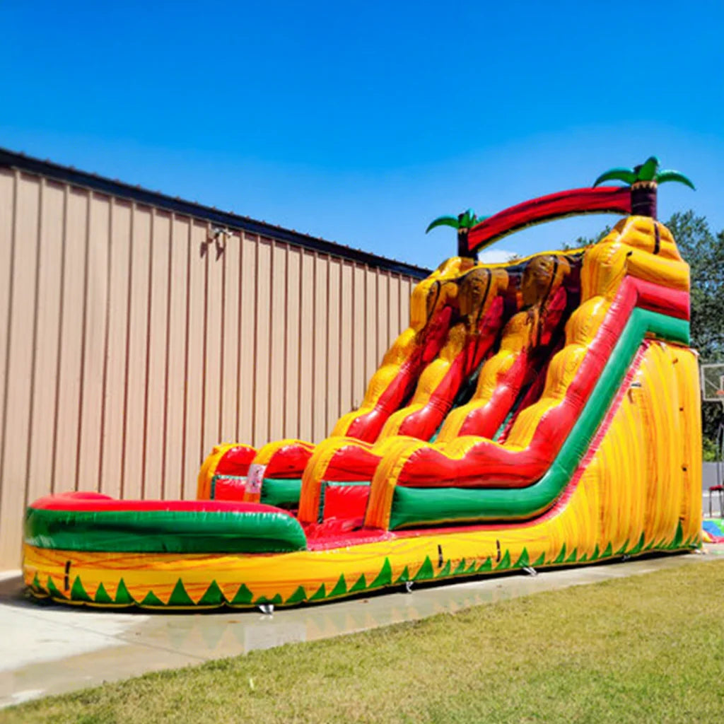 Tropical Wild Thing Double Lane Commercial Giant Moonwalk Bounce House Palm Tree Inflatable Water Slides Adult Pool Home CE