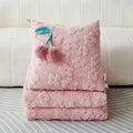 Wholesale Tuff Zipper Blanket Pompom Soft Blanket Cushion Double Layer Foldable Blanket Cushion Pillow