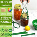 Stainless Steel Wide Mouth Funnel Jar Lid Wrench Jar Lifter Magnetic Lid Lifter Tongs Home 6-Piece Canning Kit Tool Set