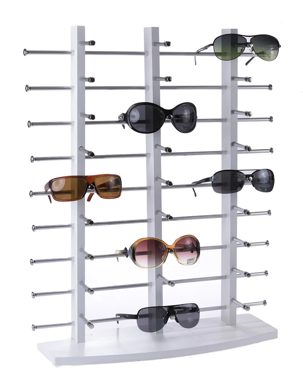 Large Counter Top Wood 27 Pairs Wooden Spectacle Sunglasses Eyewear Eye Glasses Display Holder Stand Rack MegaBDM