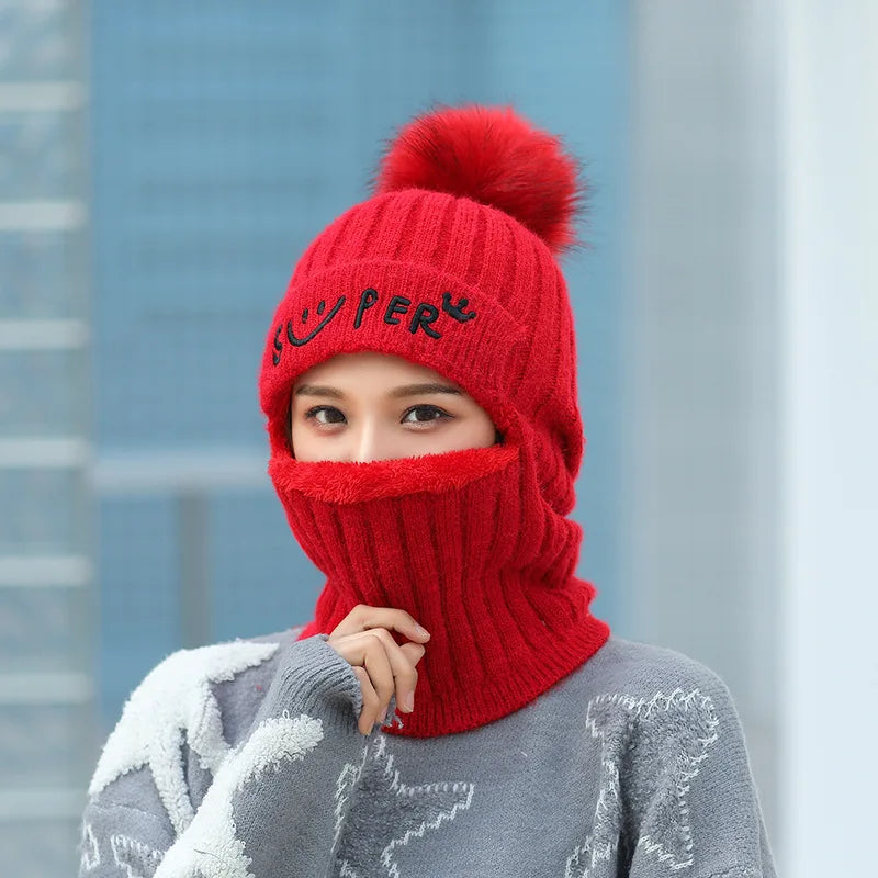 2022 Wholesale  Price Thickened  Wool Knitted Beanies Earflap Hat