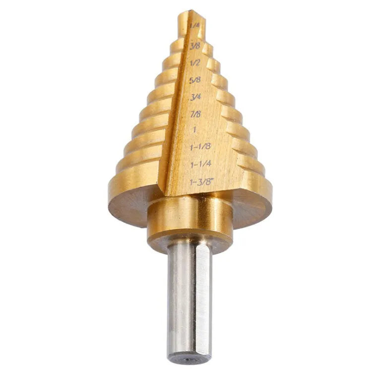 Free Shipping 1/4-1-3/8 Inch High Speed Steel Triangular Straight British Step Drill Bit Steel Plate Hole Saw Tools Woodworking