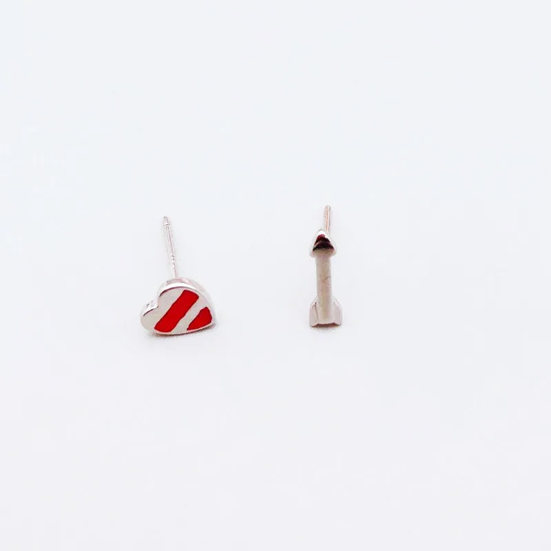 925 Sterling Silver Heart Stud Earrings Cute Gold-Plated Design Wedding Jewelry Accessories for Women Allergy-Free Brincos