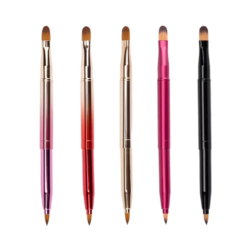 Portable Single Double-headed Lip Scrub Brush Retractable Smudge Concealer Eyeshadow Lip Brush Exfoliate Custom Logo Wholesale