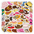 50PCS Fashion Western Cowboy Cowgirl Cute Bucket Hat Sticker