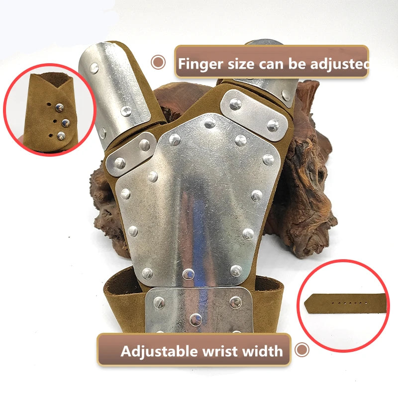 Slingshot Fish Shooting Fish Handguard Fish Dart Fishing Reel Wristband Handguard Cowhide Steel Plate Handguard