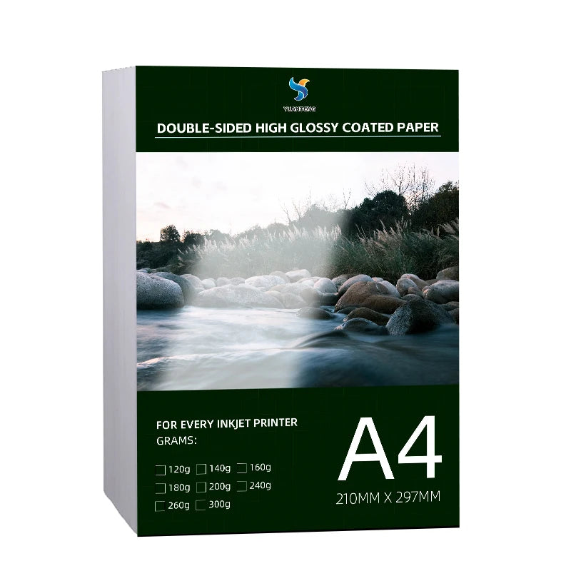 120g A4 50 Sheets Waterproof Resin Coated Double-sided Duplex Board High Brightness Inkjet Printable Photo Paper
