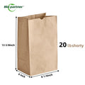 Custom Print Logo Brown Kraft Paper Bag Fast Food Packaging Recyclable Eco-Friendly Supermarket Popcorn Lunch Bags