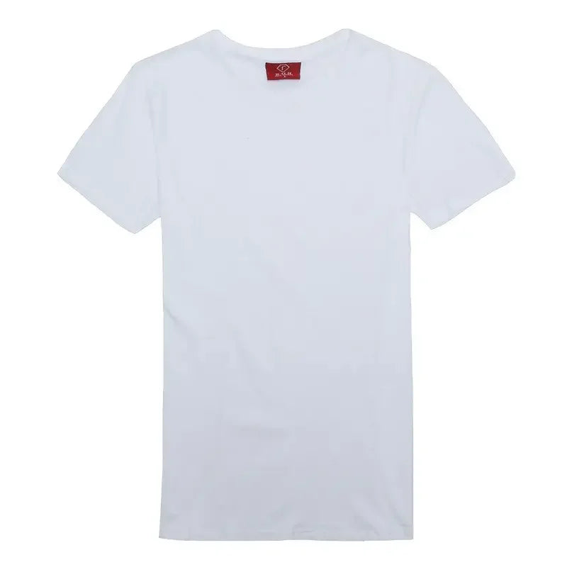 In Stock 150 Gsm 100% Cotton White Color T-shirt Unisex Breathable Plain Ring Spun T-shirts Large-scale Activity Cotton Tshirts