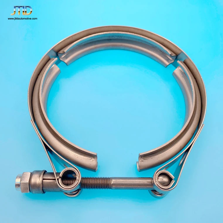 JTLD 2 Inch High Performance Stainless Steel Exhaust System V Band T-Bolt Standard Clamp with Male Female Flange Kit