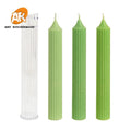 AK Long Stripe Pillar Roman Column Candle Molds Plastic Cylinder Rib Candle Making Kit Mould for DIY Candles Handmade