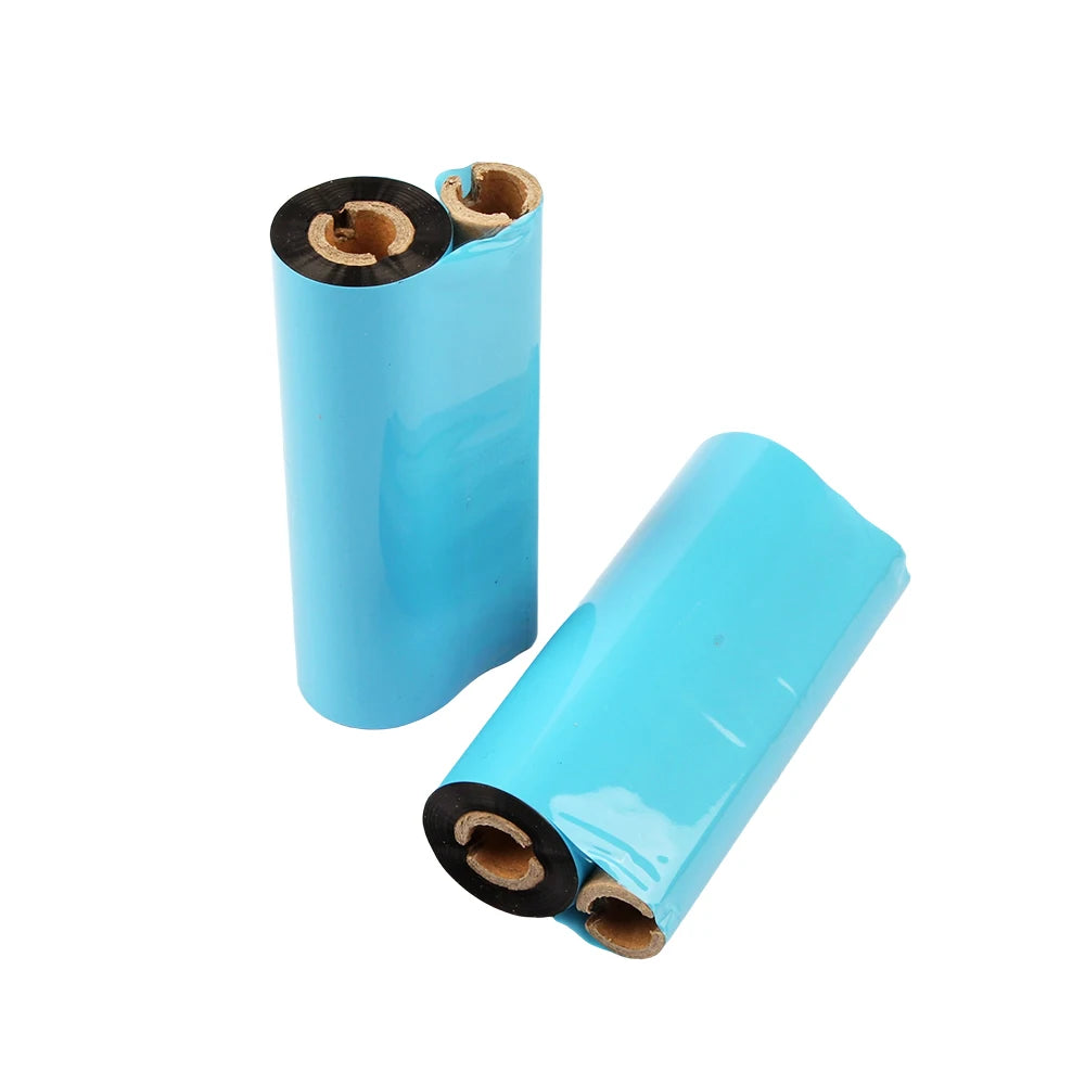 Factory Wholesale 110mmX70m 90m Double Axis Small Tube Wax Ribbon Heat Transfer Printer Ribbon OKI Color Label Printer 12mm