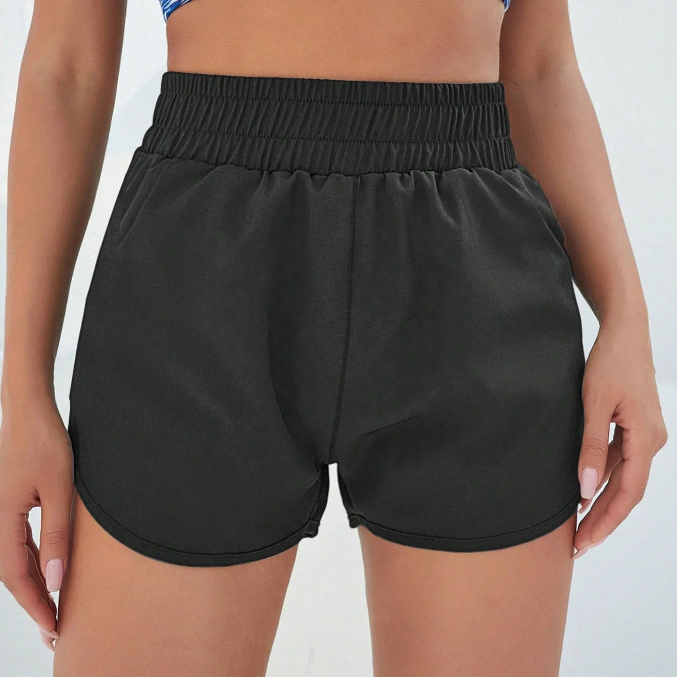 New Women's High Waisted Sports Shorts Quick Drying Workout Shorts Casual Loose Fit Gym Shorts With Pockets