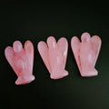 Huiying Welcomed Gemstone Animal 2 Inch Rose Quartz Carved Small Angel Figurine for Christmas Gift Crafts