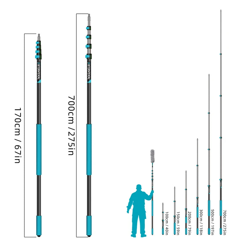 Telescopic Pole Extension Metal Cleaning Adjustable Extension Weight Rod Poles Customize Aluminium Telescopic Window Light