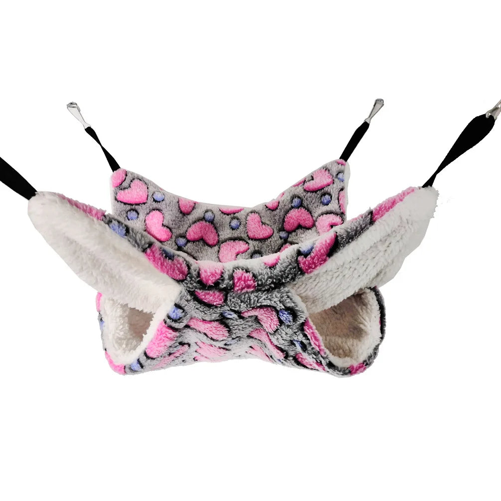 Double-Layered Honey Pouch Glider Hammock for Warmth - Hanging Squirrel Sleeping Bag Ideal for Small Pets Like Hamsters