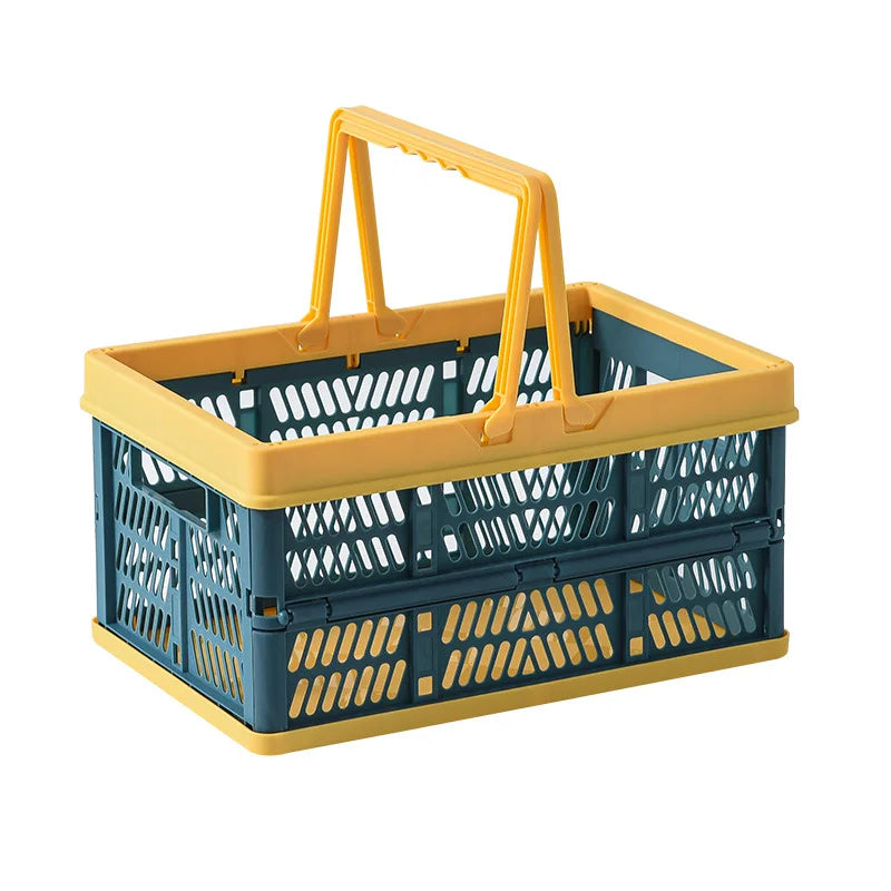 Portable Pp Folding Plastic Shopping Basket Folding Storage Basket MegaBDM