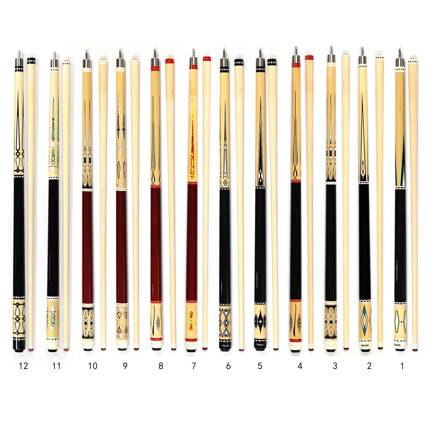 New Wholesale Premium Quality 1/2 57" Uni-Loc Joint Multi-Layered Tips Factory Direct Sale-Billiard Pool Cue Snooker Cues