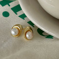 Freshwater Pearls Earrings 18k Gold Plated Jewelry Women Elegant 925 Sterling Silver Studs Earrings