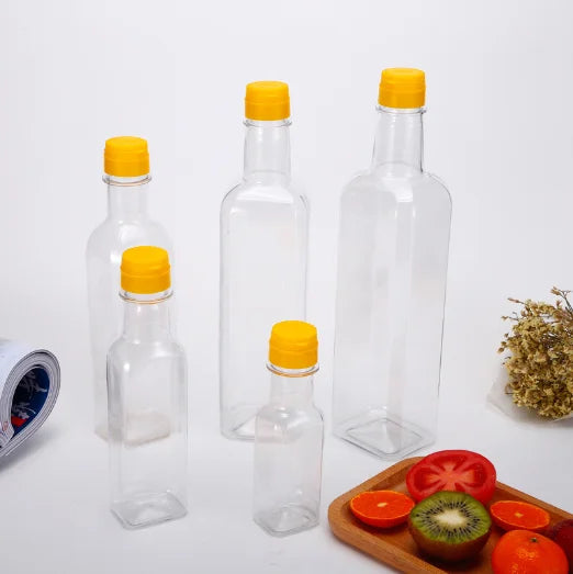 Wholesale 250ml 500ml Plastic PET Sauce Liquid Bottle Food Grade Olive Oil Plastic Bottles