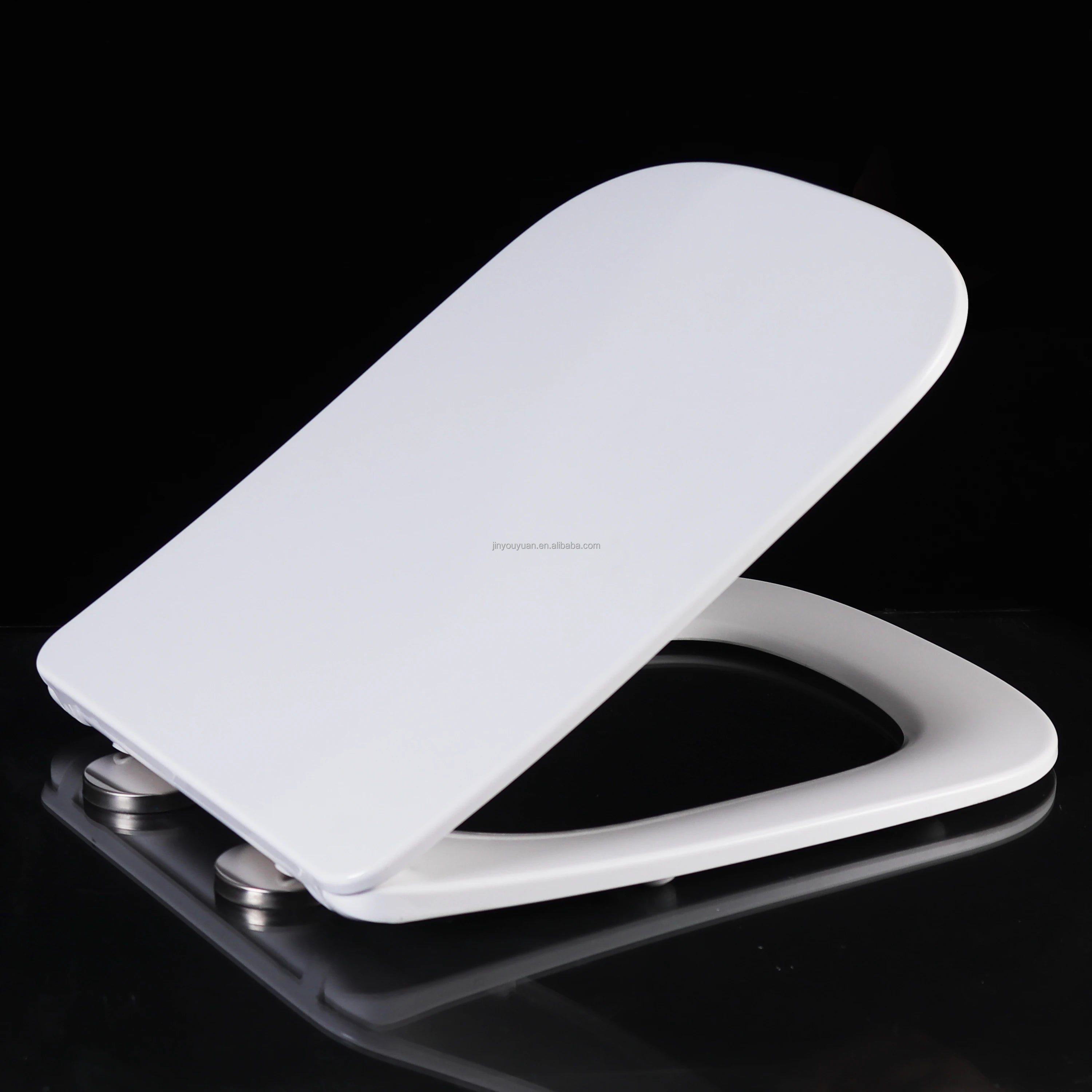 Bathroom Single Push Button Quick Release square Toilet Seats Cover Slow Drop WC Lid