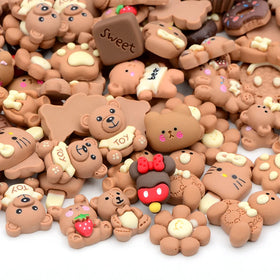 JUNAO Mini 3D Charm Craft Cartoon Resin Cabochon Flatback Mixed Resin Accessories for Phone Case Decoration
