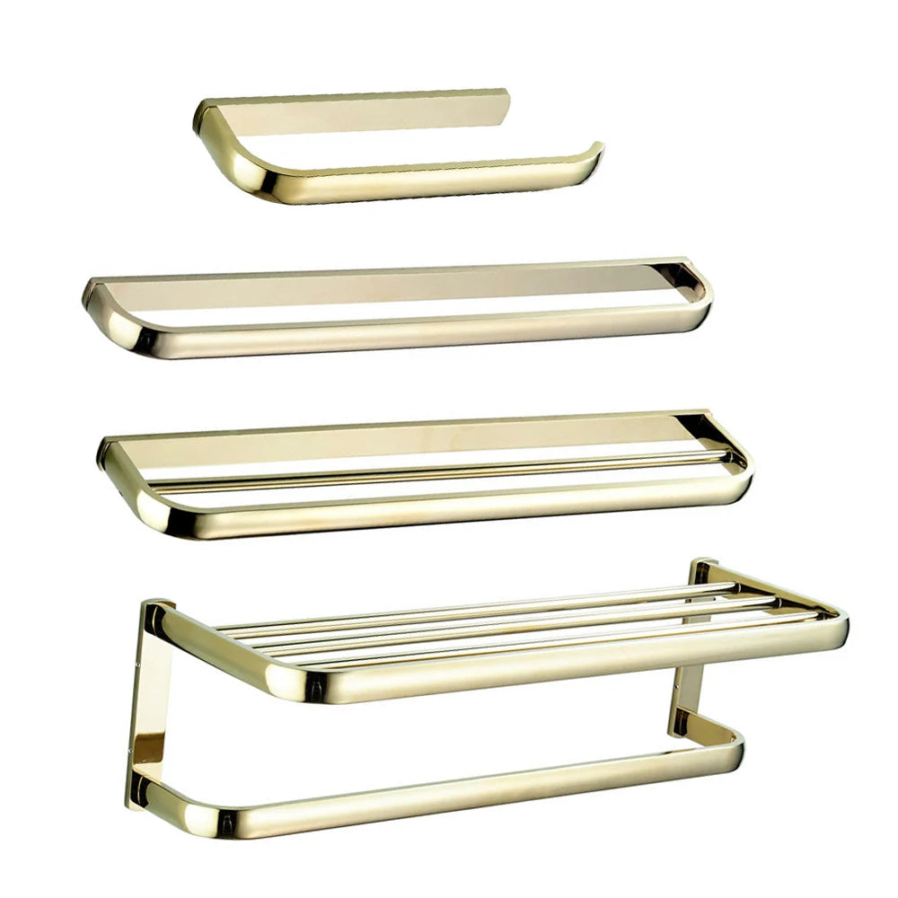 Modern Heated Chrome Finish Home Office Hardware Accessories Wall Mounted Bath Towel Rack Set