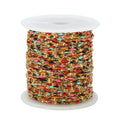 PVD 18K Gold Stainless Steel Colorful Enamel Beaded Lip Chain for Chain Necklace and Bracelet Making