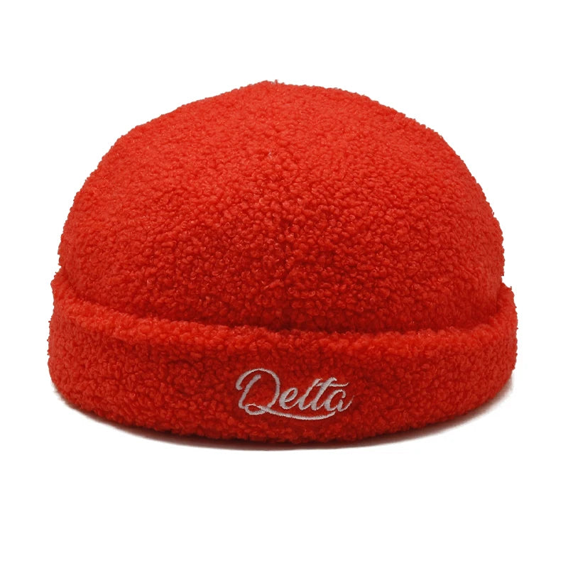 Custom Winter Warm Embroidery Logo Faux Fur Docker Hat Fluffy Brimless Cap