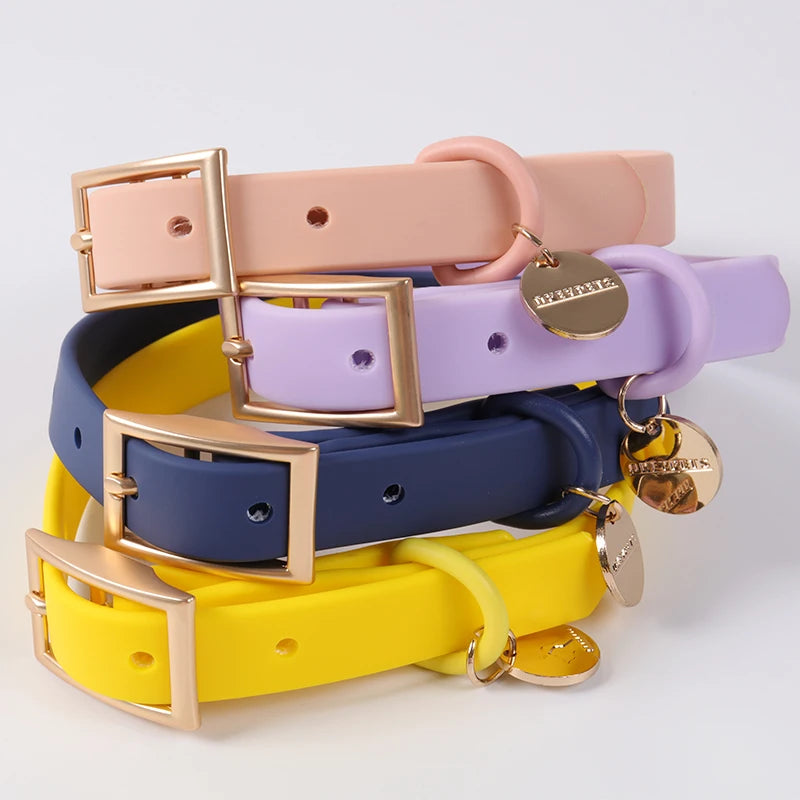 Wholesale Luxury Name Brand Dog Collars and Leashes Set Custom logo Pvc Dog Leash with Dog Tags Engraved for Pets