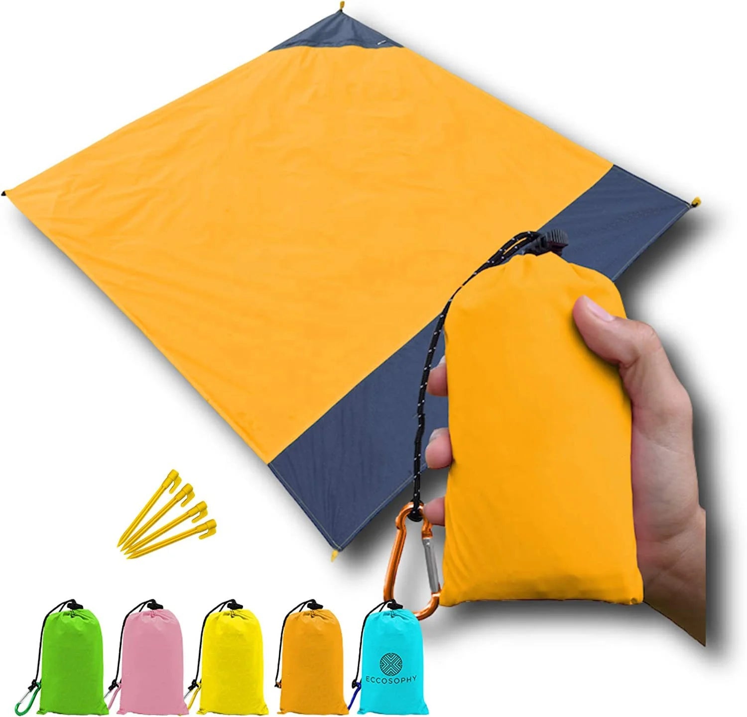 Woqi Mini Small Polyester Ripstop Portable Foldable Pocket Picnic Beach Blanket for Camping