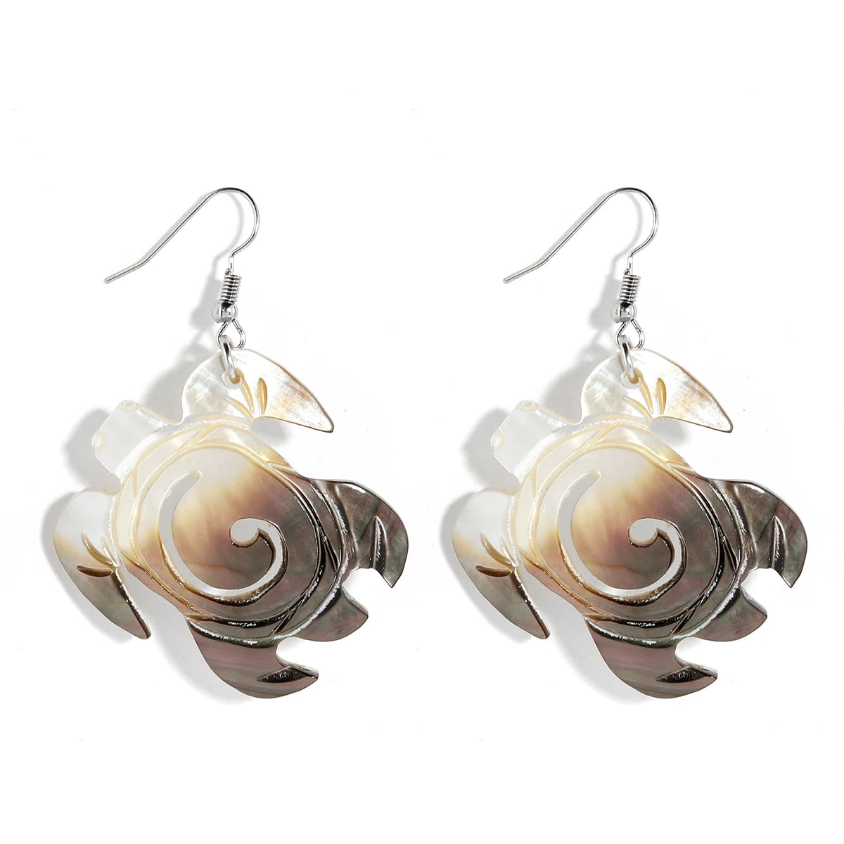 New Fashion Tropical Turtle Style Women Earrings Natural Mother of Pearls Dangle Drop Earrings for Hawaiian