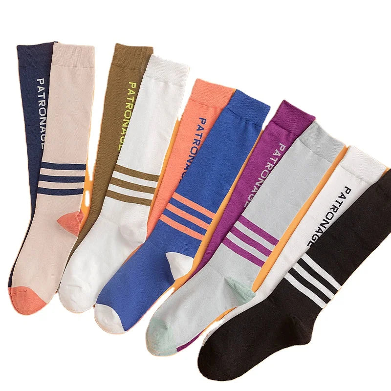 Manufacturers Wholesale Colorful High Sock Girls Stripe Knee High Long Socks