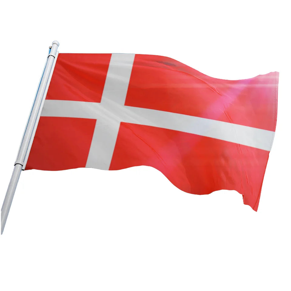 Promotional Product Fast Delivery Banderas De Aluminio Astas 100%Nylon National Sports Competition 3x5 ft Custom Danish Flag