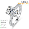 Custom Fine Jewelry 925 Sterling Silver 2ct Oval Cut VVS1 Moissanite Rings for Women Engagement Wedding Valentine's Day Gift MegaBDM