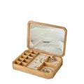 Vintage Double Layer Solid Wood Women's Jewelry Case with Mirror and Ring Holder Eco-Friendly Painted Eco-Friendly