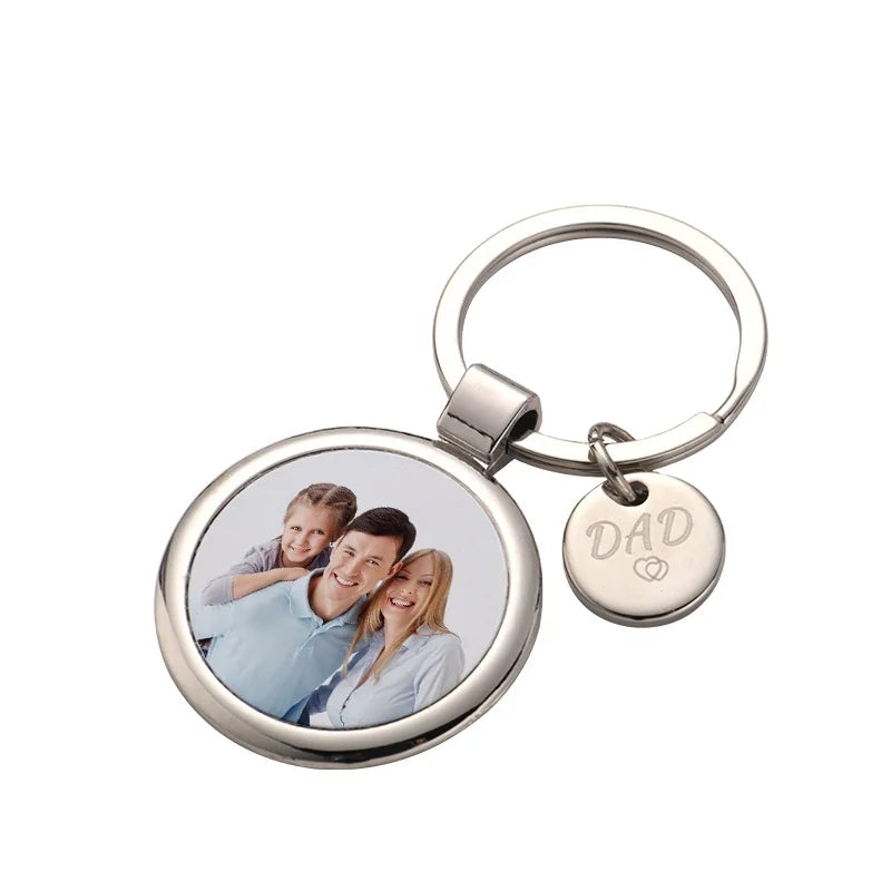 High Quality Gift Dad Mom Day Festival Custom Photo Sublimation Metal Keychains Personalized Keychain
