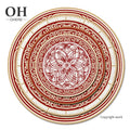 High-end Luxury Red Pattern Bone China Charger Plate Tabletop Dishes for Wedding Dinnerware Sets Decoration Vaisselle Event