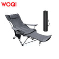 WOQI Modern Durable Oversized Folding Lounge Chair-Portable Outdoor Metal Garden Chair for Beach Camping & Travelling