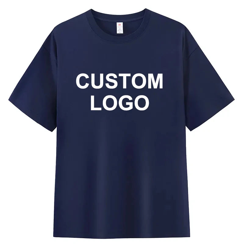 Custom 2023 Summer Street Style Black T-shirt Cotton Loose Top Men Heavyweight t Shirt Printing Graphic