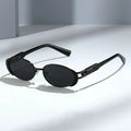 DOISYER 2024 Custom Wholesale Fashion Metal Oval Small Frame Sunglasses for Women Vintage UV400 Sunglasses