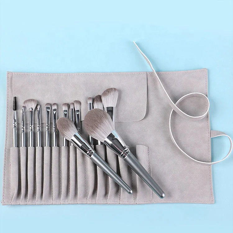 New Custom Own Brand Luxury Vegan Soft Hair 14pcs Makeup Brush Set