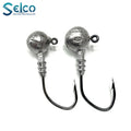 Selco in Stock 3.5G/5G/7G/10G/14G Bass Weedless Ball Shape Lead Head Jig Barbed Hook Slow Jigging