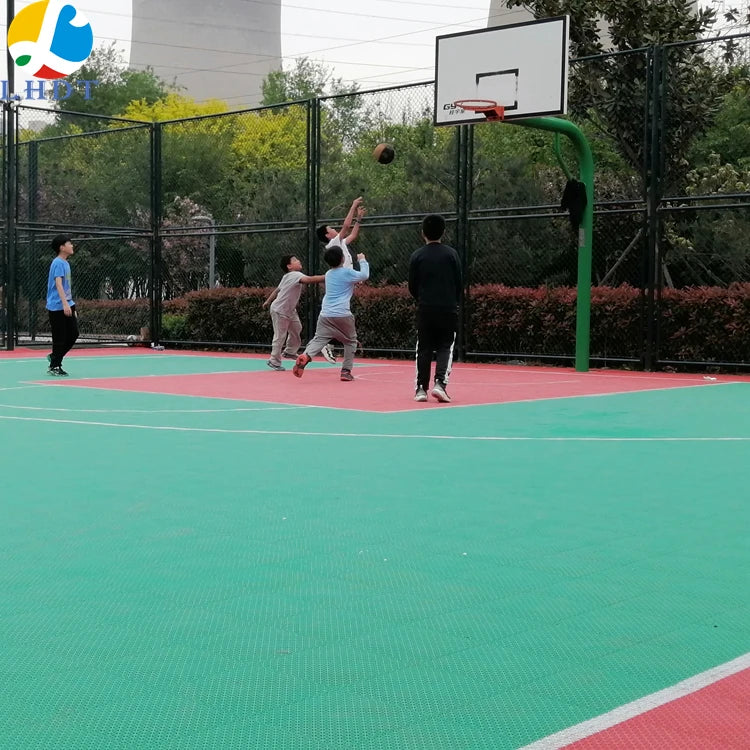 PP Plastic Basketball Tennis Handball Court Floor Modular Interlocking Flooring Outdoor Tiles Carpets with Cushion