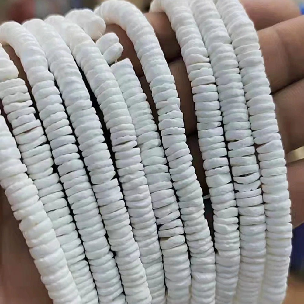 White Shell Disc Spacer Beads Shell Beads Mother of Pearl Disc Chip Beads for DIY Jewelry Making 4mm 5mm 6mm 7mm 8mm