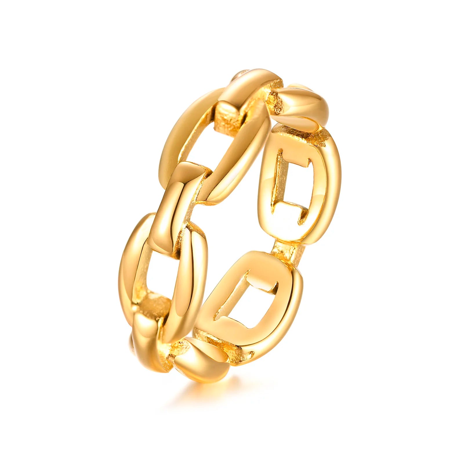 Minimalist Open Chain Knuckle Finger Fidget Ring Tarnish Free Stainless Steel Antique Fashion Jewelry Gold Rings Set for Girls