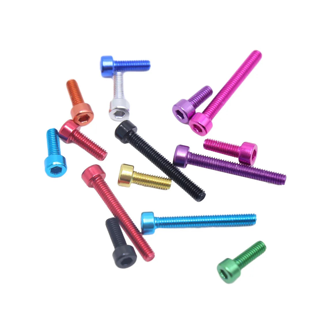 M3 M4 M5 16mm Red Black Color Anodized 7075 6063 6061 Bolts DIN 912 Aluminum Socket Allen Head Cap Screws M6 M8 X 10mm
