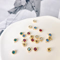New Flat Back Birthstone Zircon Charms 14K Gold Filled Jewelry Tiny Pendants