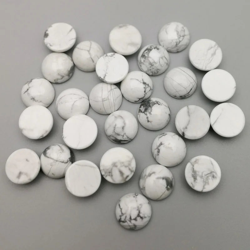 natural gemstone 14mm Round Shape Howlite Cabochon Crafts
